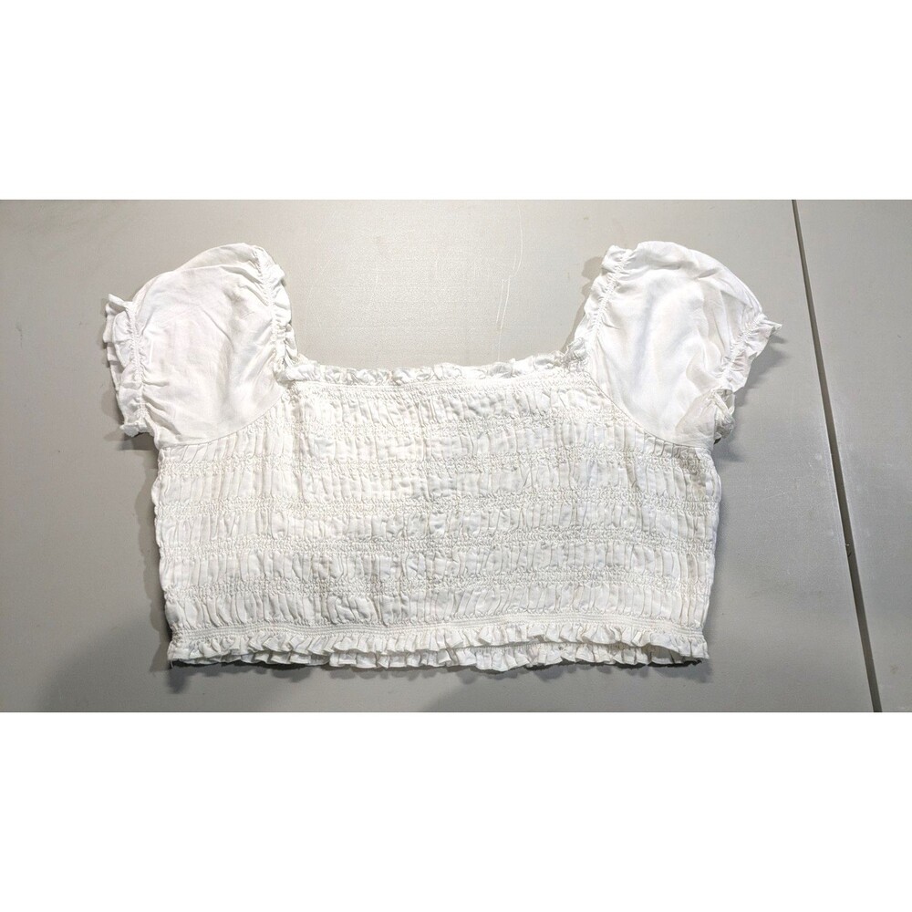 Womens American Eagle White Crop Top XXL Babydoll Milkmaid Coquette